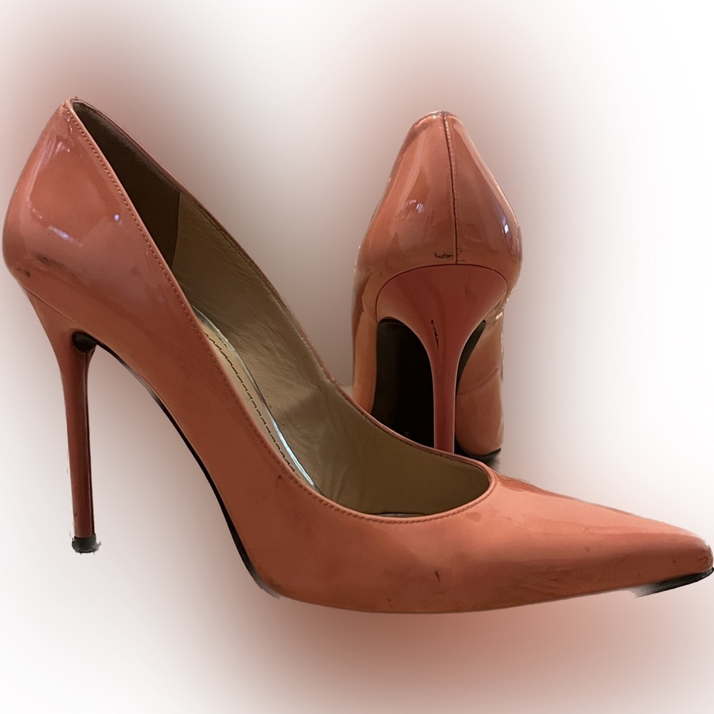 Stuart Weitzman pink patent high heels size 7